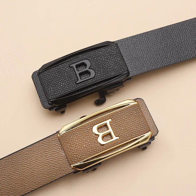 New Fashion Men's Crocodile Pattern Automatic Buckle Belt With Casual Pants Business Belt High-quality Men's Belt Accessories