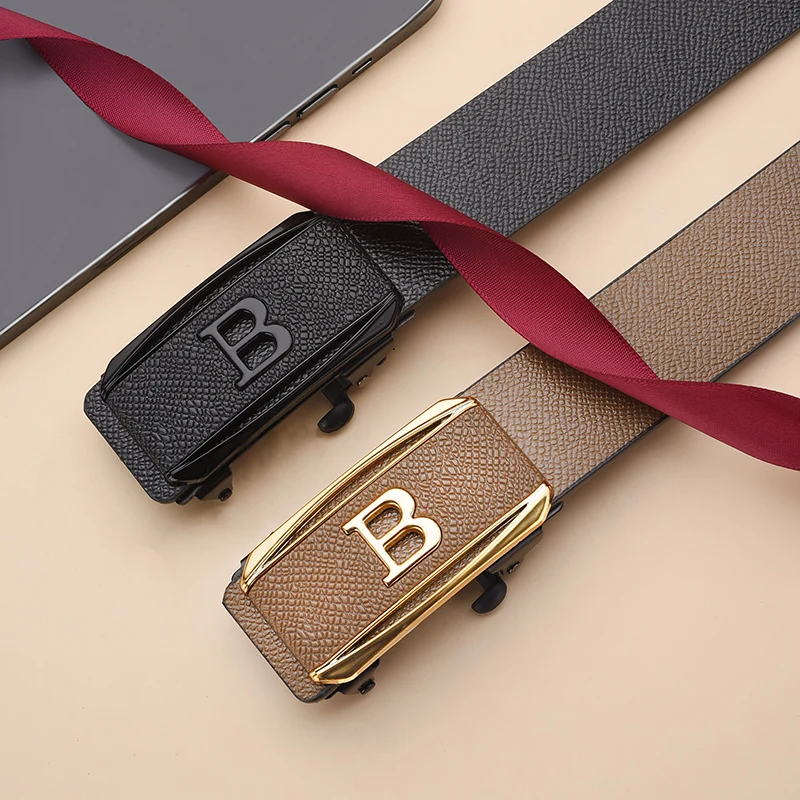 New Fashion Men's Crocodile Pattern Automatic Buckle Belt With Casual Pants Business Belt High-quality Men's Belt Accessories