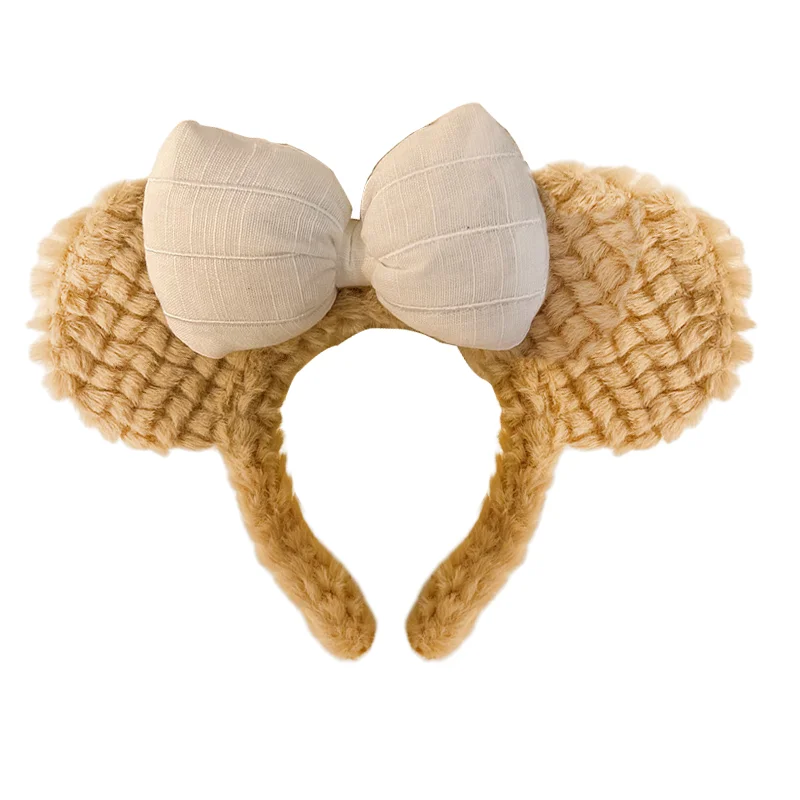 Plush Mouse Ears Hair Hoop Hairband  Holiday Party Princess Bow Hairband COSTUME Cosplay Plush  Adult/Kids Headband Gift