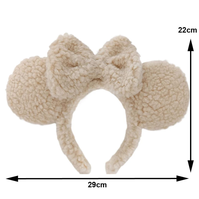 Plush Mouse Ears Hair Hoop Hairband  Holiday Party Princess Bow Hairband COSTUME Cosplay Plush  Adult/Kids Headband Gift
