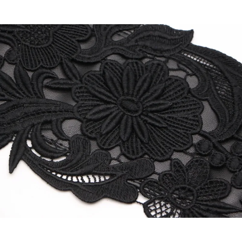 Lace Flower Elastic Wide Waistband for Dress with Snap Button Belt Fashion Wide Belt for Women Black and White