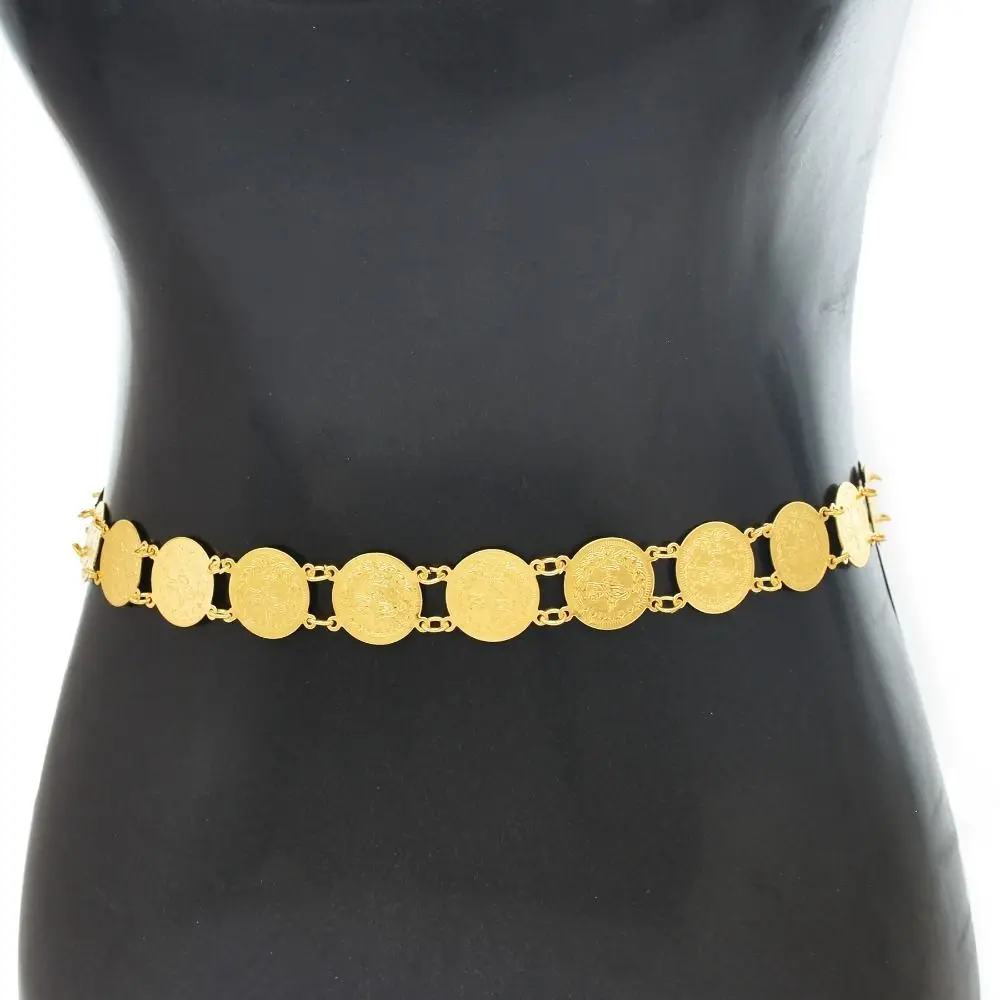 Traditional Metal Ethnic Style Belt Tassel Silver Gold Belt Hollow Out Thailand Dance Dress Belt Chains Costume Accessories
