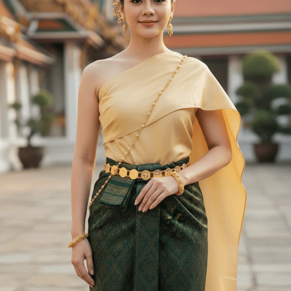 Traditional Metal Ethnic Style Belt Tassel Silver Gold Belt Hollow Out Thailand Dance Dress Belt Chains Costume Accessories