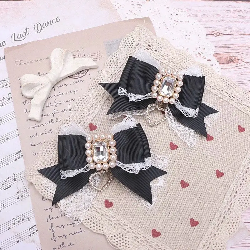 【1pair】Japanese style JK hair bow hairpin Woman accessories hair clips trendy Mini hairpin y2k accessories Lolita heart