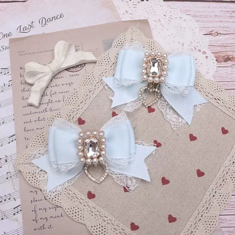 【1pair】Japanese style JK hair bow hairpin Woman accessories hair clips trendy Mini hairpin y2k accessories Lolita heart