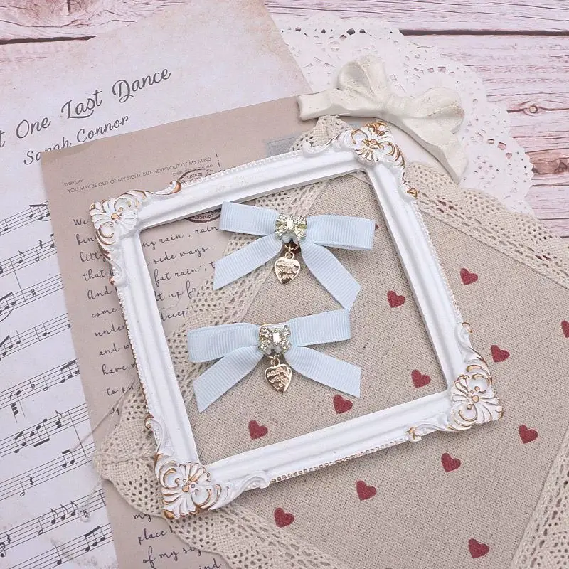 【1pair】Japanese style JK hair bow hairpin Woman accessories hair clips trendy Mini hairpin y2k accessories Lolita heart
