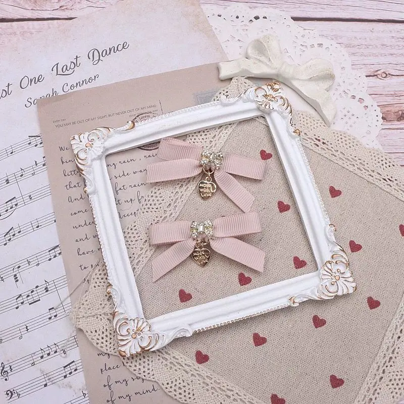 【1pair】Japanese style JK hair bow hairpin Woman accessories hair clips trendy Mini hairpin y2k accessories Lolita heart