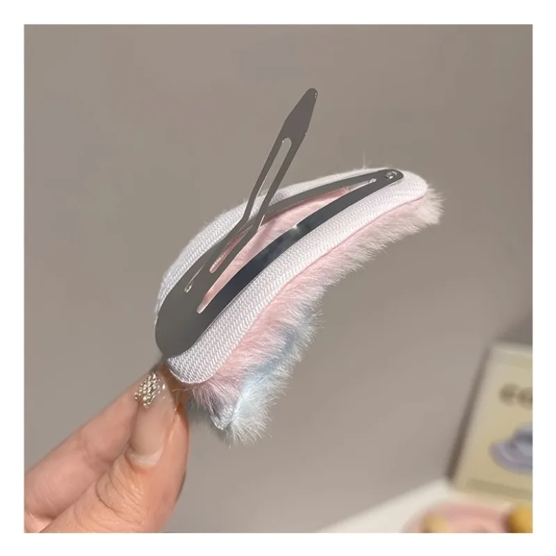 2pcs Plush Star Hair Clips for Women, Color Blocking Star Bangs Clips - Soft Hair Accessories for Girls