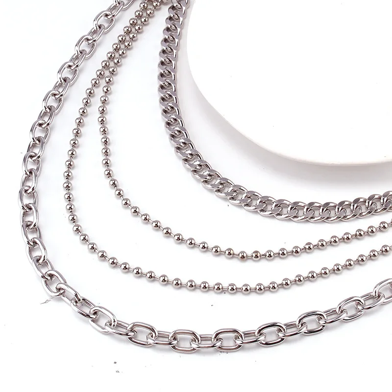 European American Punk Style Fashion Metal Waist Chain Personalized Trendy Multi-layer Chain for Jeans