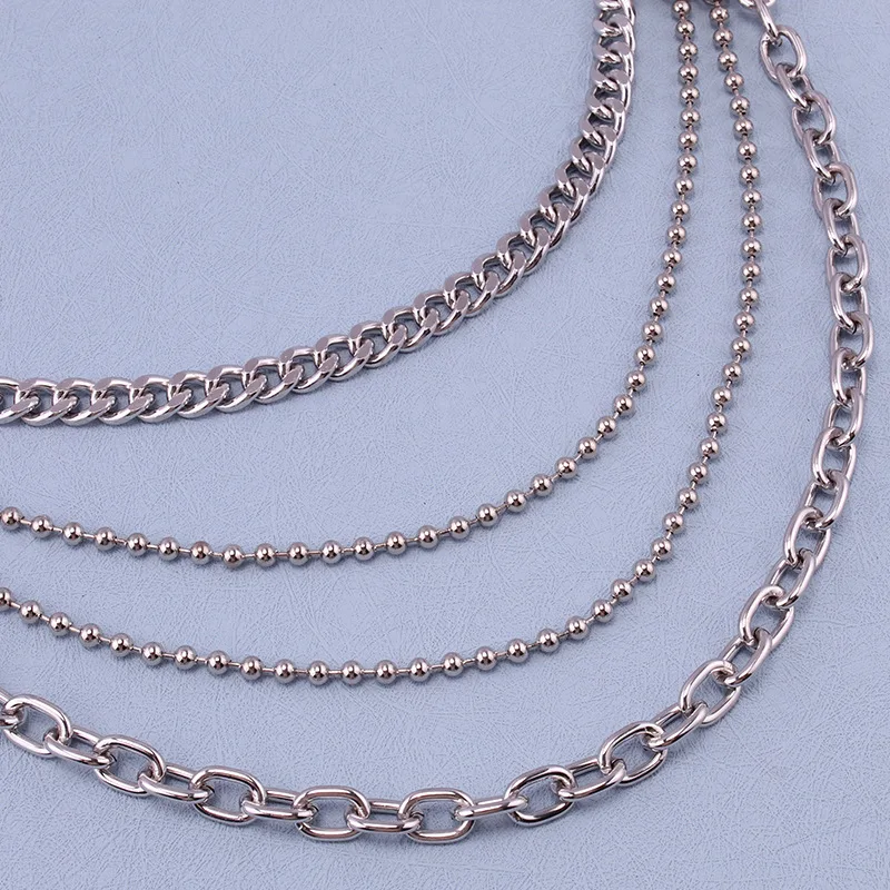 European American Punk Style Fashion Metal Waist Chain Personalized Trendy Multi-layer Chain for Jeans