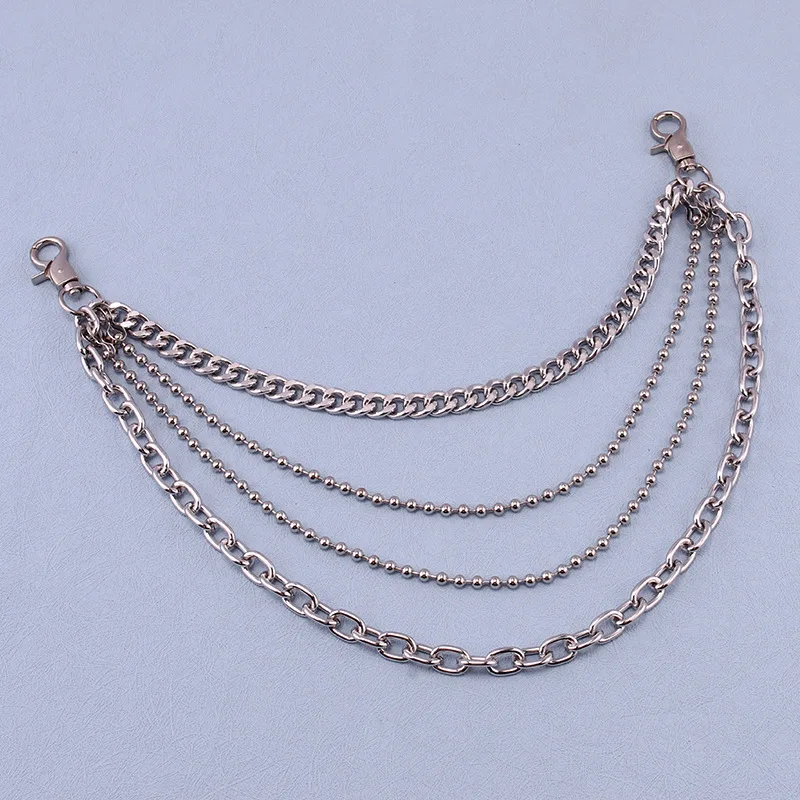 European American Punk Style Fashion Metal Waist Chain Personalized Trendy Multi-layer Chain for Jeans