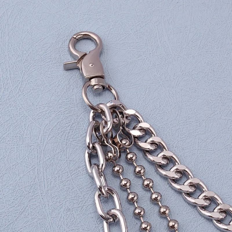 European American Punk Style Fashion Metal Waist Chain Personalized Trendy Multi-layer Chain for Jeans