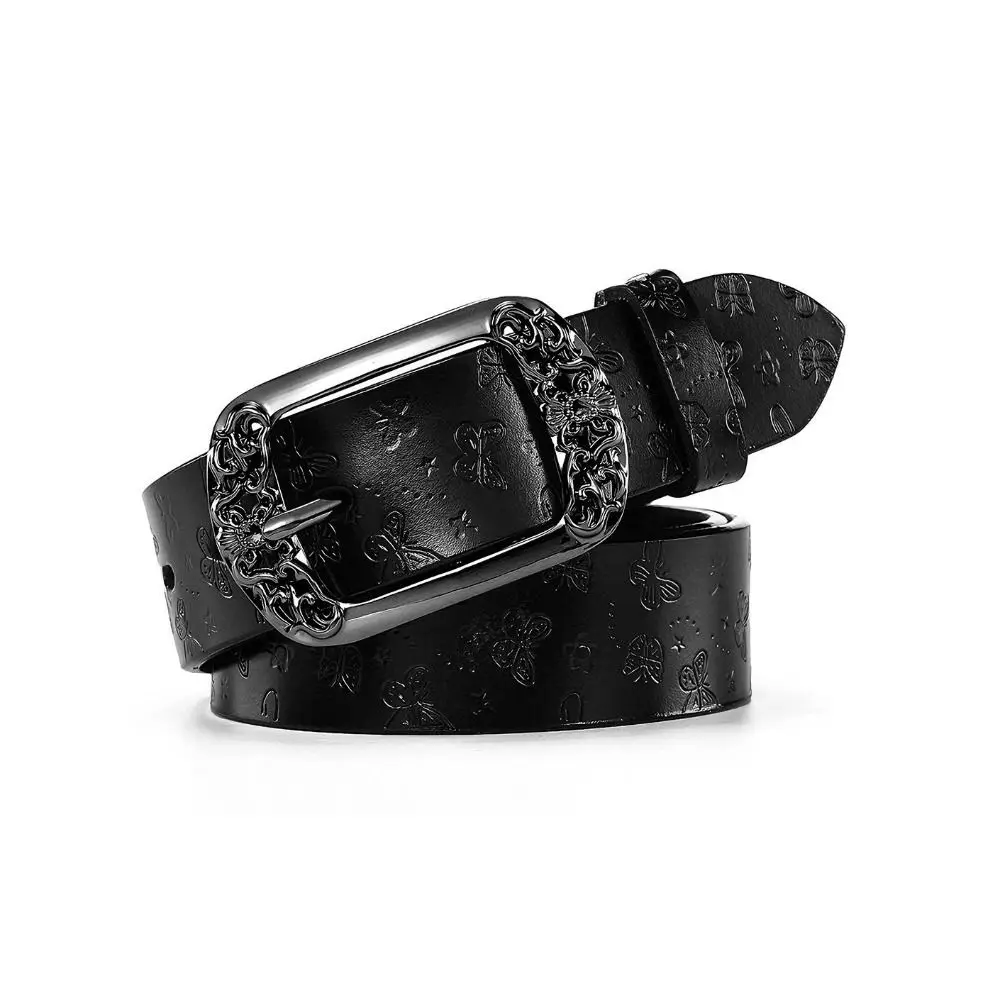 Fashion Y2K Alloy Pin Buckle Carved Waist Belt Harajuku Y2K Punk Waistband Chic Vintage Jeans Belts For Women