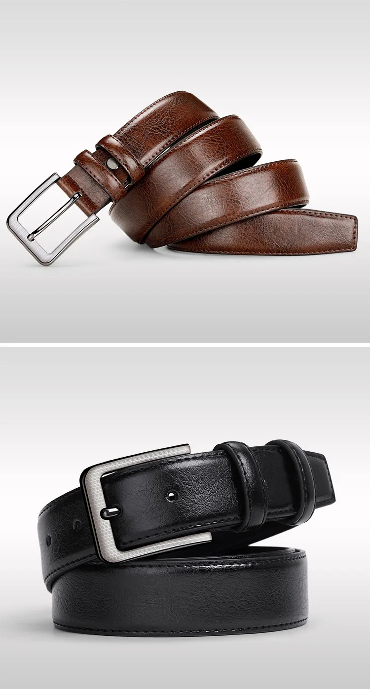 2pcs High Quality PU Leather Men's Belt, Casual and Business Needle Buckle Belts, Masculine Design, Fashion Novelty Waistband
