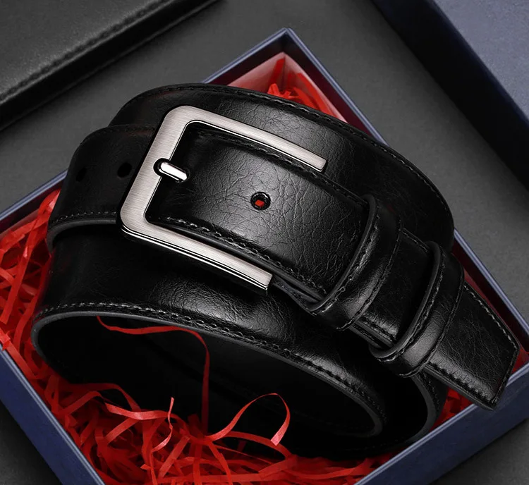 2pcs High Quality PU Leather Men's Belt, Casual and Business Needle Buckle Belts, Masculine Design, Fashion Novelty Waistband