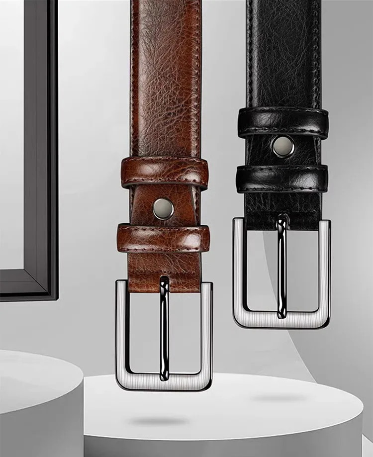 2pcs High Quality PU Leather Men's Belt, Casual and Business Needle Buckle Belts, Masculine Design, Fashion Novelty Waistband