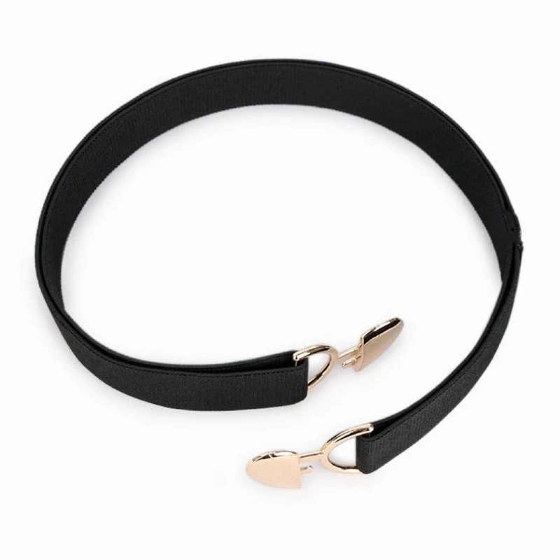 {YY26} Women Girls Adjustable Elastic Waist Belts With Heart Shape Metal Buckle Waistband For Coat Dress Accessories 〔YY26〕