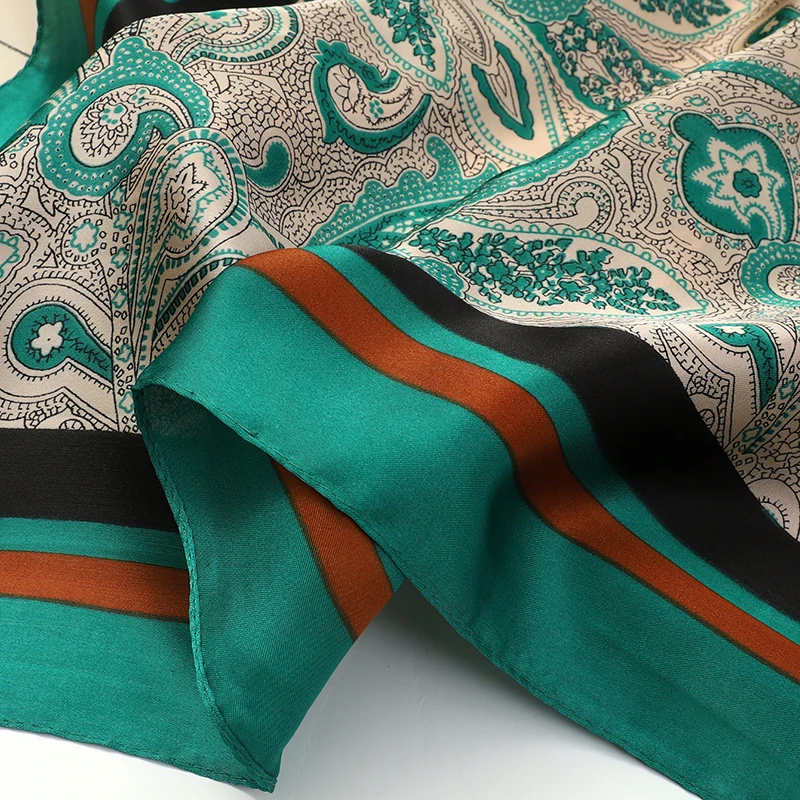 Luxury Spring Silk Scarf Women Brand Square Satin Bandana Paisley Neckerchief Wrap Soft Shawl Hijab Foulard Headband 2026