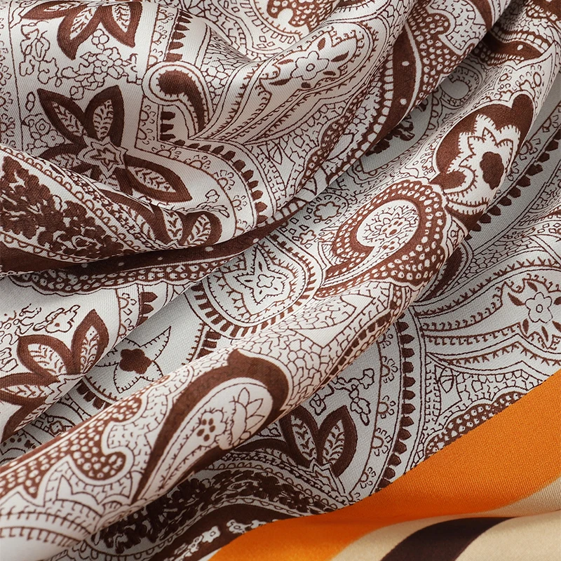 Luxury Spring Silk Scarf Women Brand Square Satin Bandana Paisley Neckerchief Wrap Soft Shawl Hijab Foulard Headband 2026