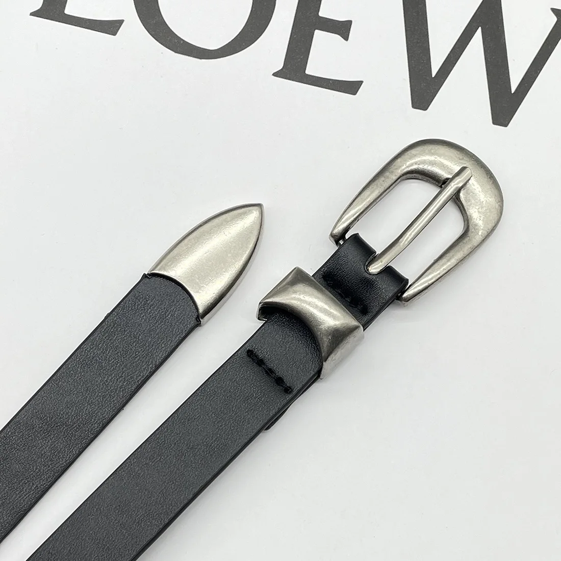 2026 Retro High-end Black y2k belt Ins Men's and Women's Versatile Metal Vintage Silver Buckle bb belt Fashion Trend Accessories