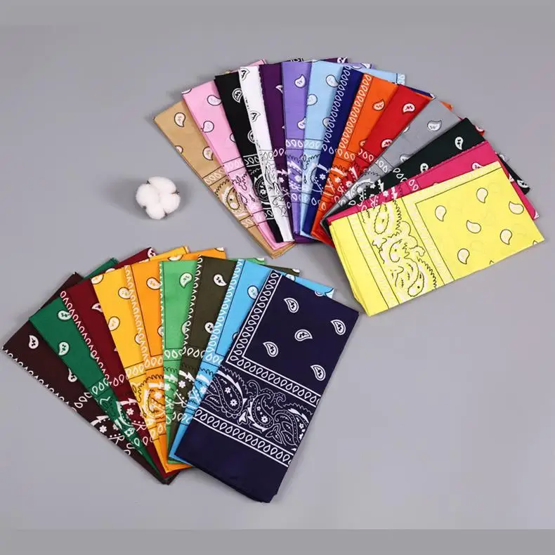 Unisex Men Women Bandana Hairband Cowboy Mens Biker Sports Headwear Wrist Hairwrap Single Sided Head Wrap Scarf Paisley