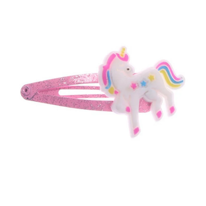 4PCS Unicorn Hair Clips Barrettes for Girls Hair Pins, Cute Hair Clips Metal Snap Barrettes Sparkly Hair Accessories