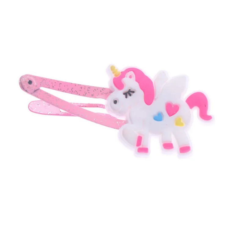 4PCS Unicorn Hair Clips Barrettes for Girls Hair Pins, Cute Hair Clips Metal Snap Barrettes Sparkly Hair Accessories
