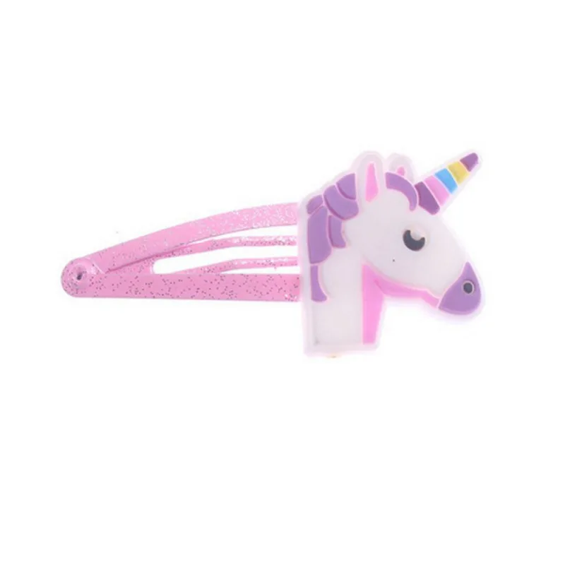 4PCS Unicorn Hair Clips Barrettes for Girls Hair Pins, Cute Hair Clips Metal Snap Barrettes Sparkly Hair Accessories