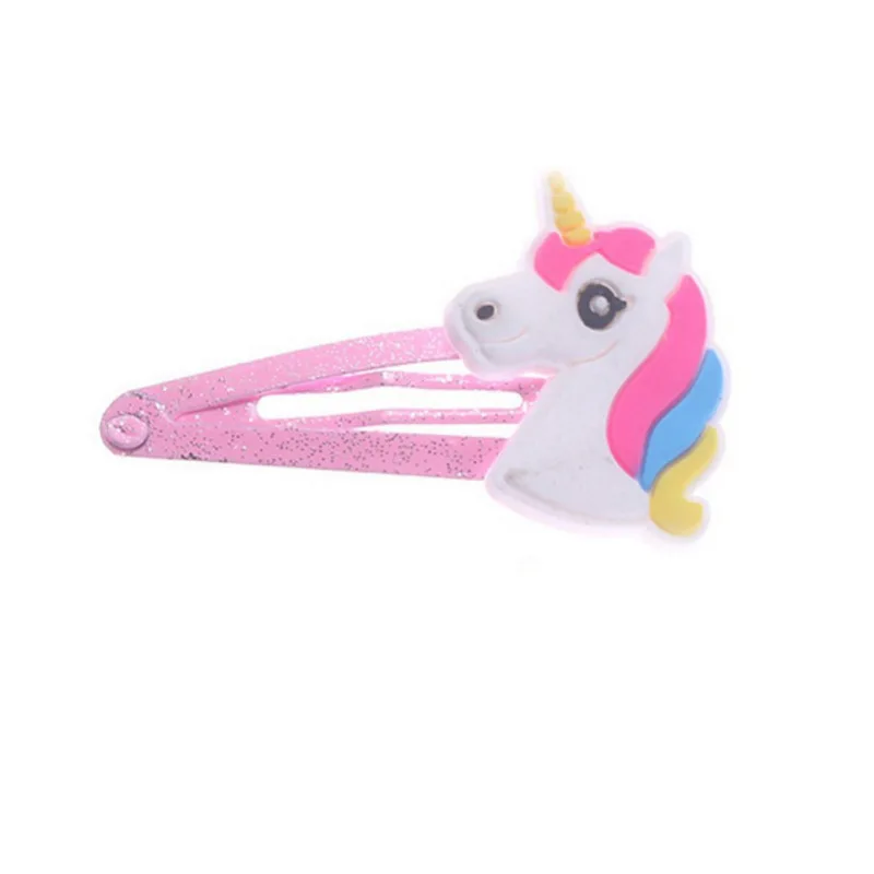4PCS Unicorn Hair Clips Barrettes for Girls Hair Pins, Cute Hair Clips Metal Snap Barrettes Sparkly Hair Accessories