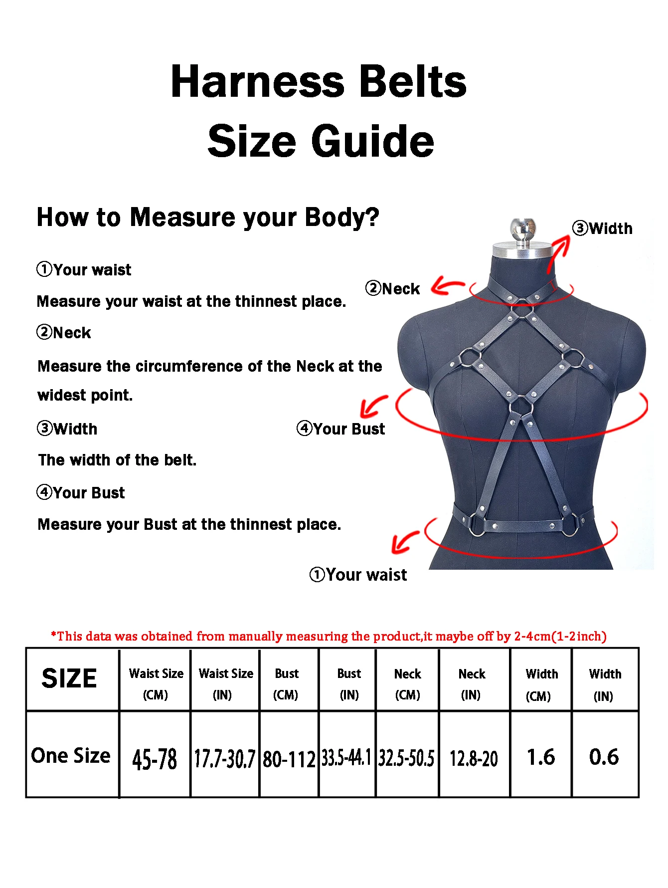 Women PU Leather Body Fashion Chest Harness Gothic Harness for Women Punk Harness Waist Belt Rave Outfit Belt