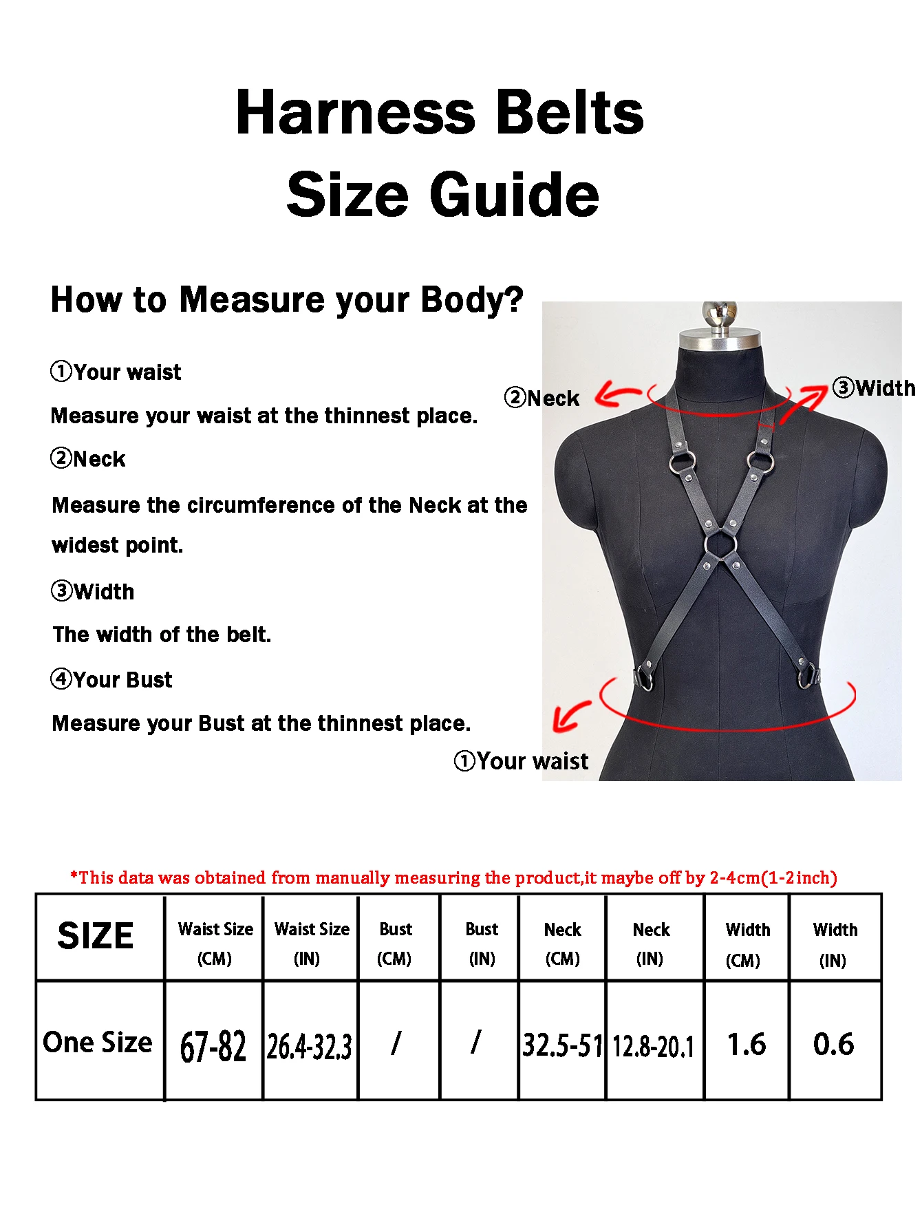 Women PU Leather Body Fashion Chest Harness Gothic Harness for Women Punk Harness Waist Belt Rave Outfit Belt