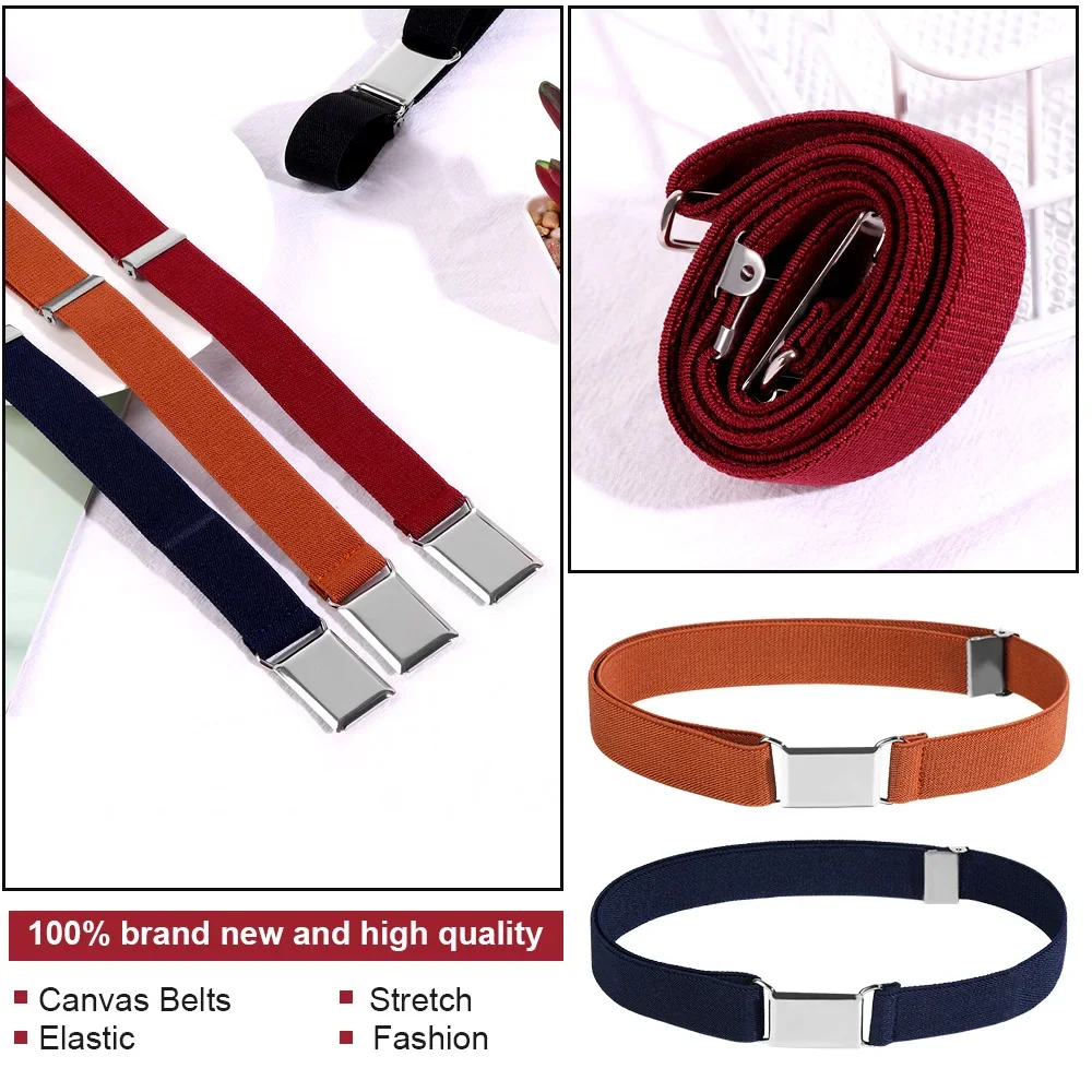 Stretch Waist Belt with Buckle 60-80cm Kids 2.5cm Width Kids Elastic Belts Boy Girl Children Adjustable Elastic Canvas Waistband