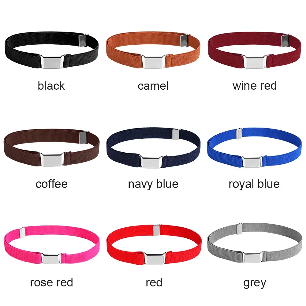 Stretch Waist Belt with Buckle 60-80cm Kids 2.5cm Width Kids Elastic Belts Boy Girl Children Adjustable Elastic Canvas Waistband