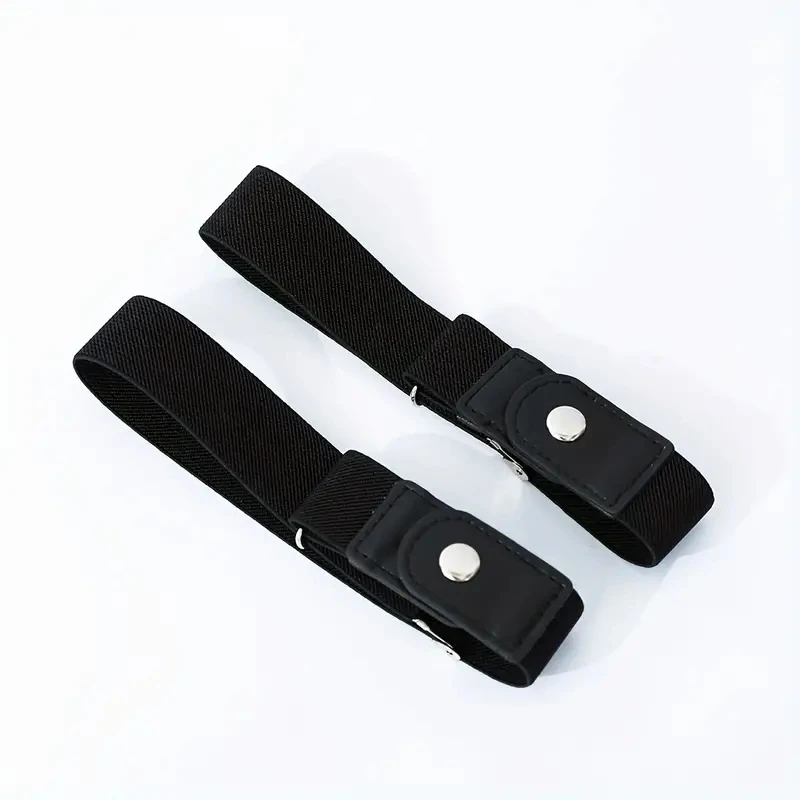 2pcs/set No Buckle Elastic Belt For Stretch Belt For Pants Jeans Casual Buckle Free Adjustable Invisible Belt
