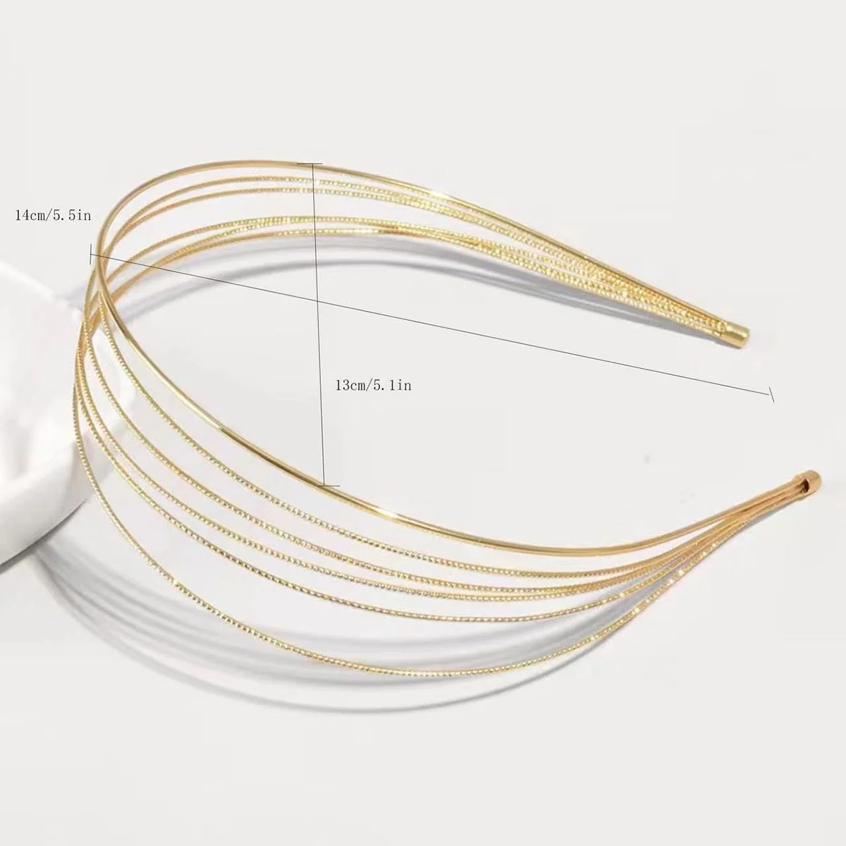 New Thin Gold Color Headbands Women Multilayer Alloy Hair Hoop Double Root Metal Hair Bands Hair Accessories Smooth Head Hoop
