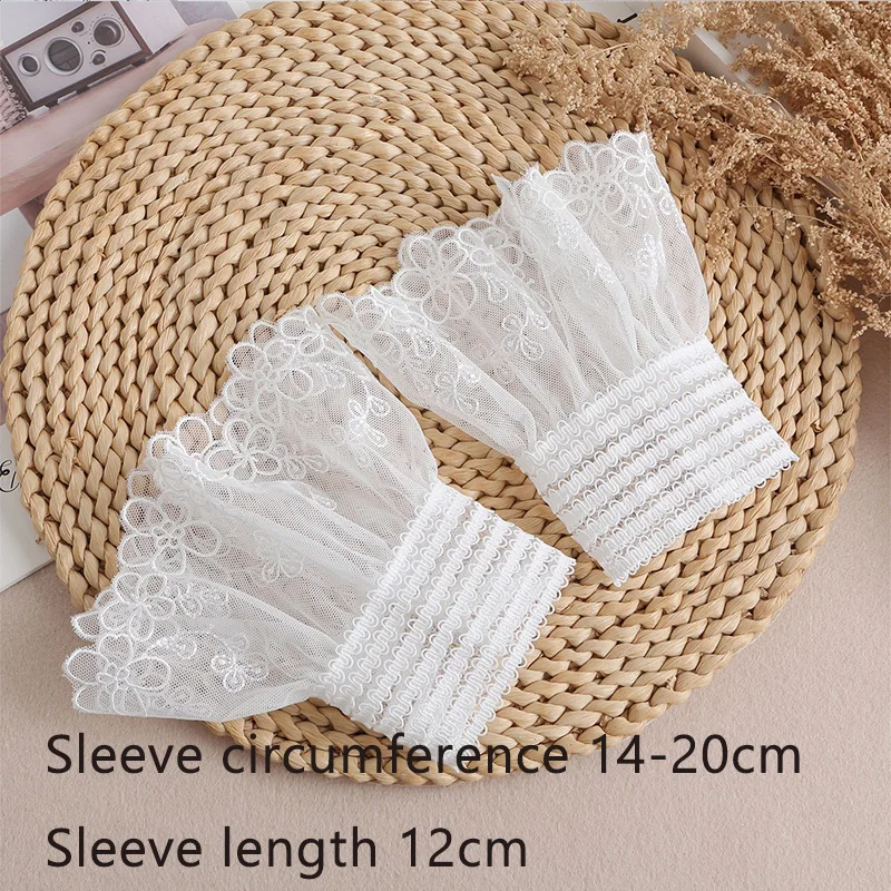 Ladies Lace Fake Cuffs for Womens Shirt Detachable Fake Sleeves Bridal Gowns Cuff Wedding Halloween Clothing Accessories