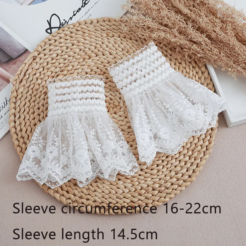 Ladies Lace Fake Cuffs for Womens Shirt Detachable Fake Sleeves Bridal Gowns Cuff Wedding Halloween Clothing Accessories