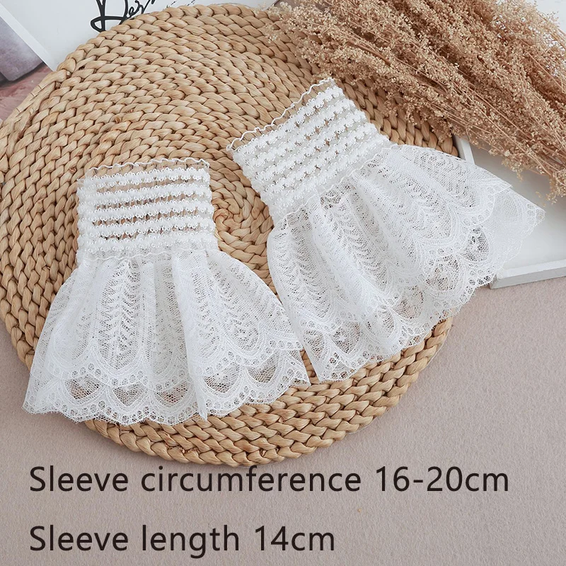 Ladies Lace Fake Cuffs for Womens Shirt Detachable Fake Sleeves Bridal Gowns Cuff Wedding Halloween Clothing Accessories