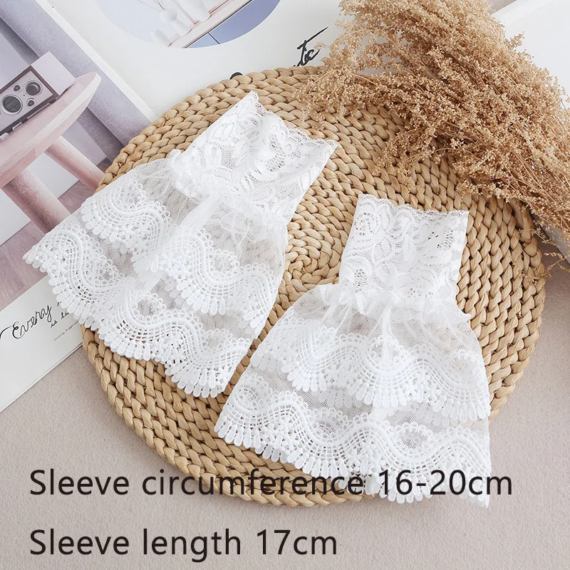 Ladies Lace Fake Cuffs for Womens Shirt Detachable Fake Sleeves Bridal Gowns Cuff Wedding Halloween Clothing Accessories