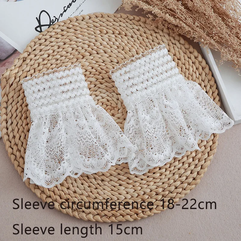 Ladies Lace Fake Cuffs for Womens Shirt Detachable Fake Sleeves Bridal Gowns Cuff Wedding Halloween Clothing Accessories