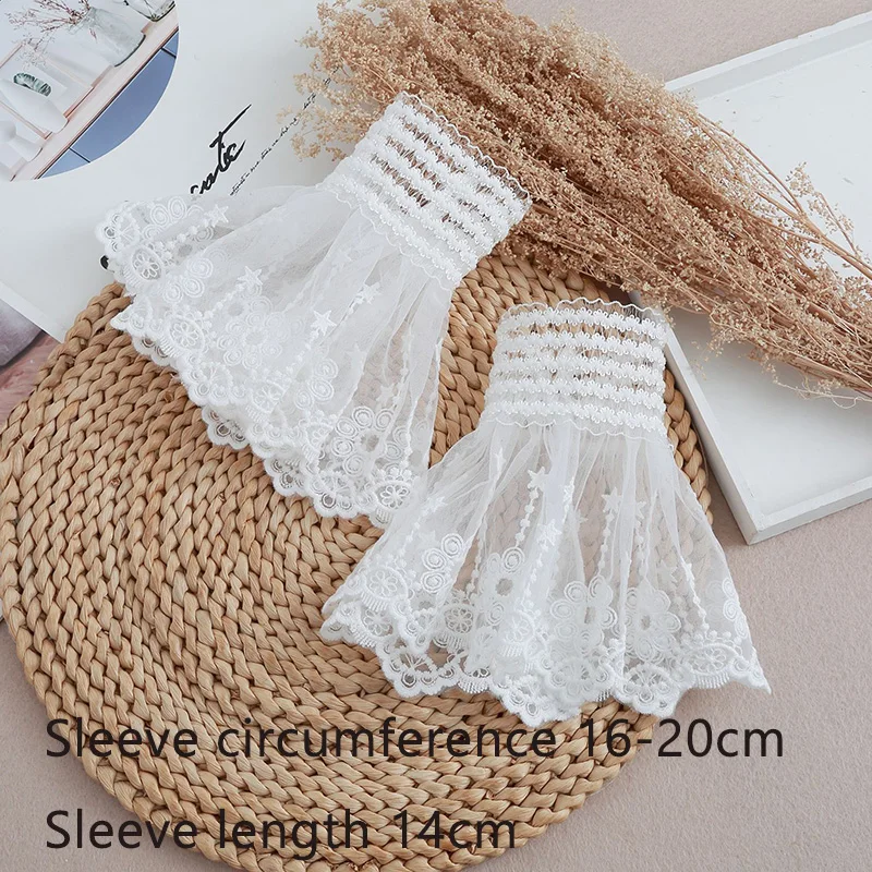 Ladies Lace Fake Cuffs for Womens Shirt Detachable Fake Sleeves Bridal Gowns Cuff Wedding Halloween Clothing Accessories