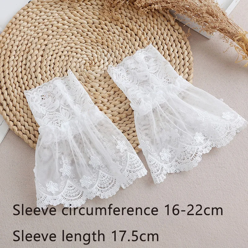 Ladies Lace Fake Cuffs for Womens Shirt Detachable Fake Sleeves Bridal Gowns Cuff Wedding Halloween Clothing Accessories