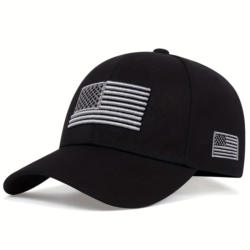 Unisex American Flag Embroidery Baseball Caps Outdoor Adjustable Spring and Autumn Casual Sunscreen Hat