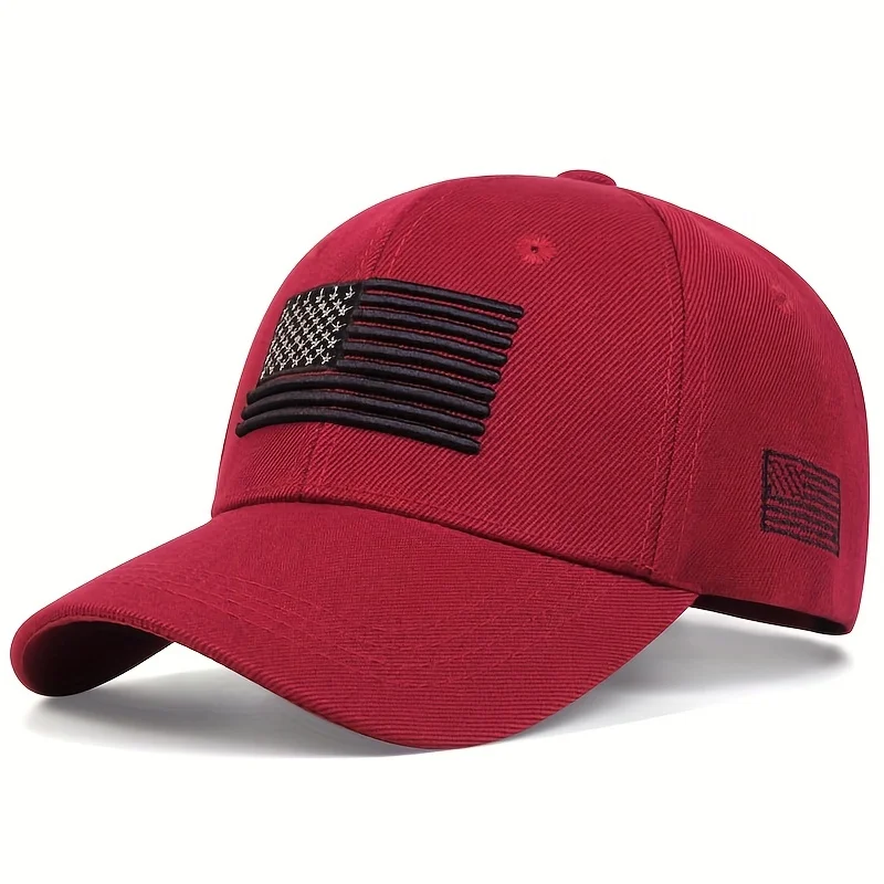 Unisex American Flag Embroidery Baseball Caps Outdoor Adjustable Spring and Autumn Casual Sunscreen Hat