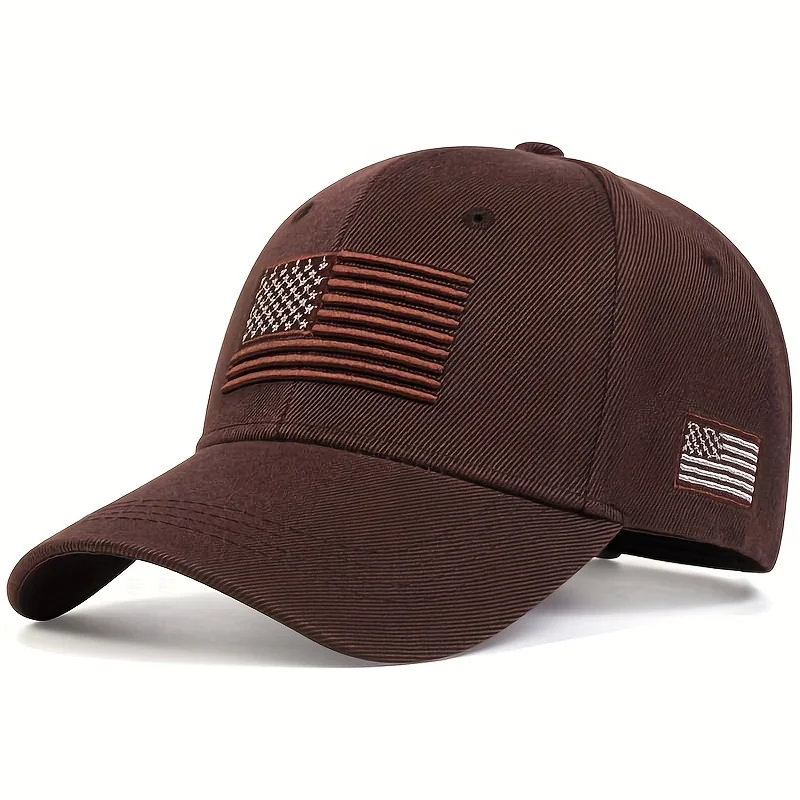 Unisex American Flag Embroidery Baseball Caps Outdoor Adjustable Spring and Autumn Casual Sunscreen Hat