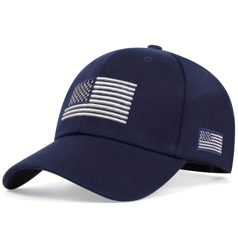 Unisex American Flag Embroidery Baseball Caps Outdoor Adjustable Spring and Autumn Casual Sunscreen Hat