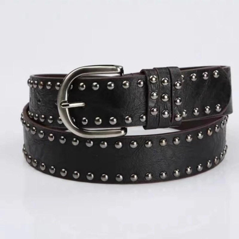 Ladies' Retro Rivet Belt, with an American Style Design Resembling a Belt, Paired with Skirts and Jeans for Decoration