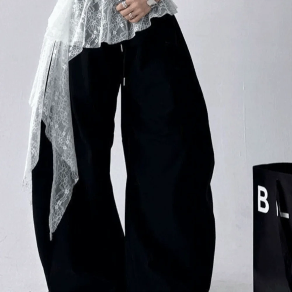 Embroidered Flower Butt Curtain Skirt High Waist Irregular Hem Lace Trim Butt Curtain Ruched Ruffles Trim Mini Apron Harajuku