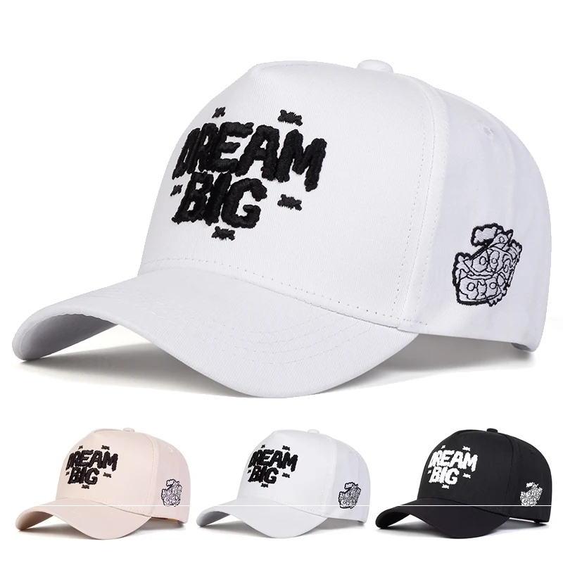 Unisex DREAM BIG Letter Embroidery Baseball Caps Spring Autumn Outdoor Adjustable Casual Hats Sunscreen Hat