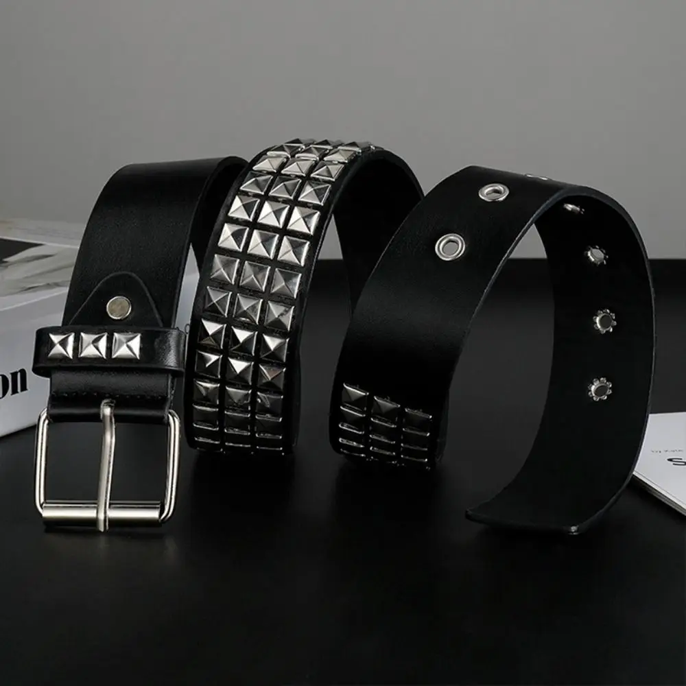 Trend Punk Rivet Belt Retro Y2K Heavy Metal Belt Nightclub Rock Style Belt Fashion Decoration